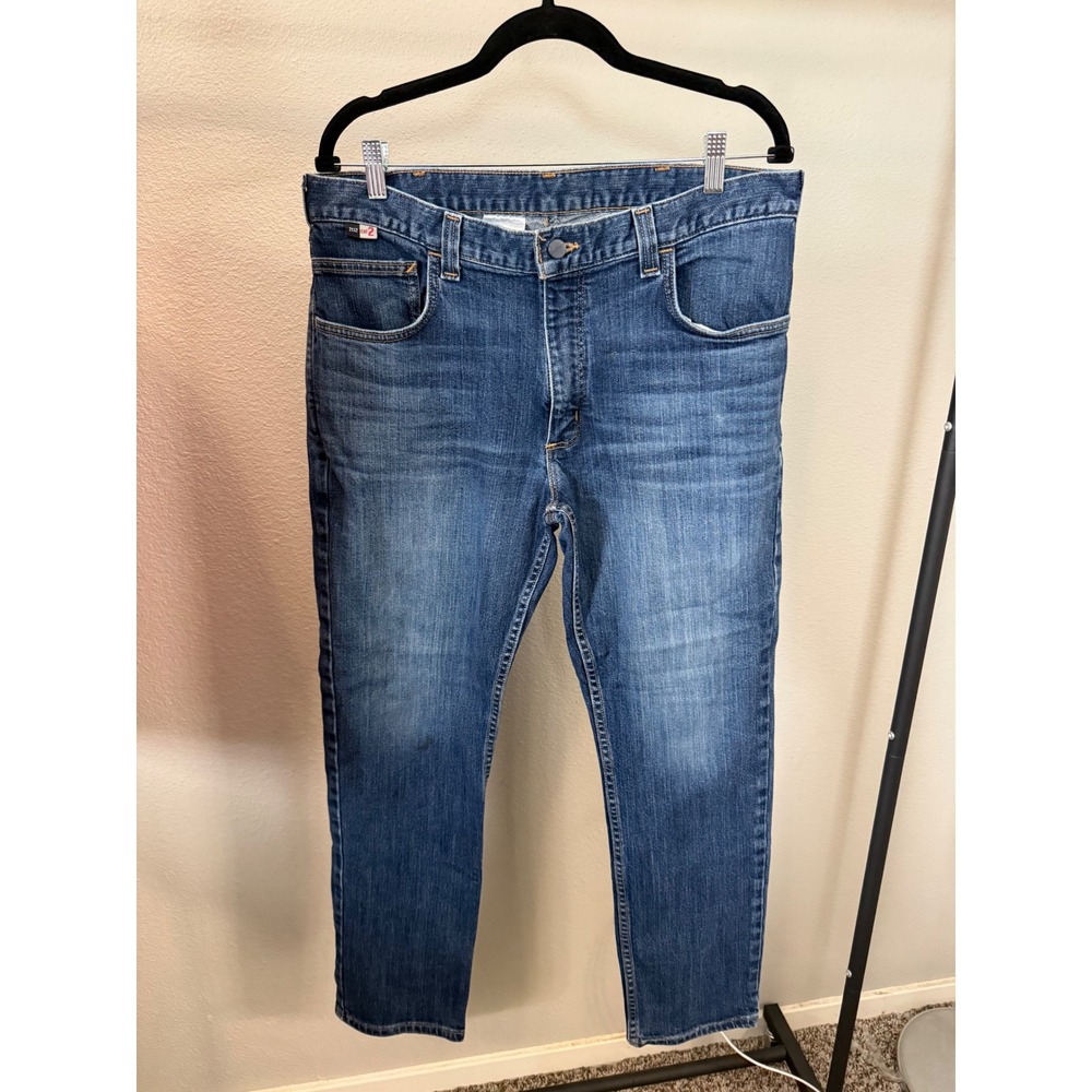 Carhartt FR Flame Resistant CAT 2 Blue Denim Work Jeans Mens 35x30 105172-MDO